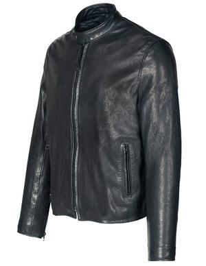 Schott P234 Men's Vegetable Tanned Lambskin Cafe Racer Jacket - Black - Dudes Boutique