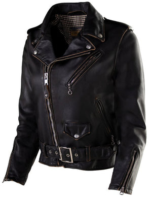 Schott PER71W Women's Hand Vintaged Cowhide Perfecto Jacket - Dudes Boutique