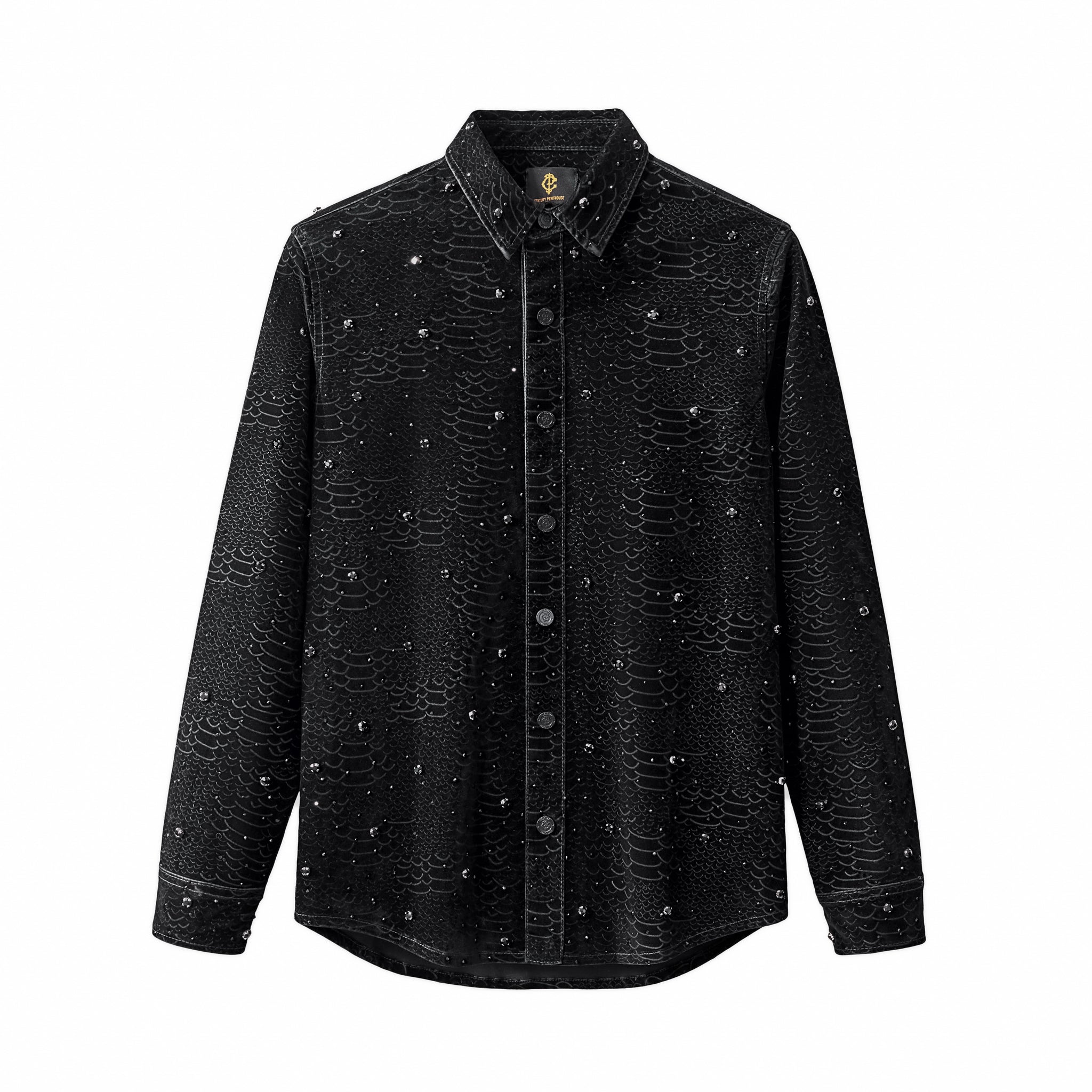 Midnight Serpent Rhinestone Jacket - Century Penthouse BLACK