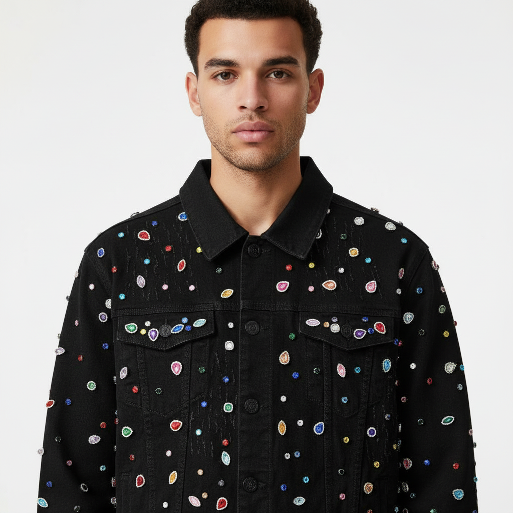 Prism Gem Denim Jkt – Century Penthouse BLACK