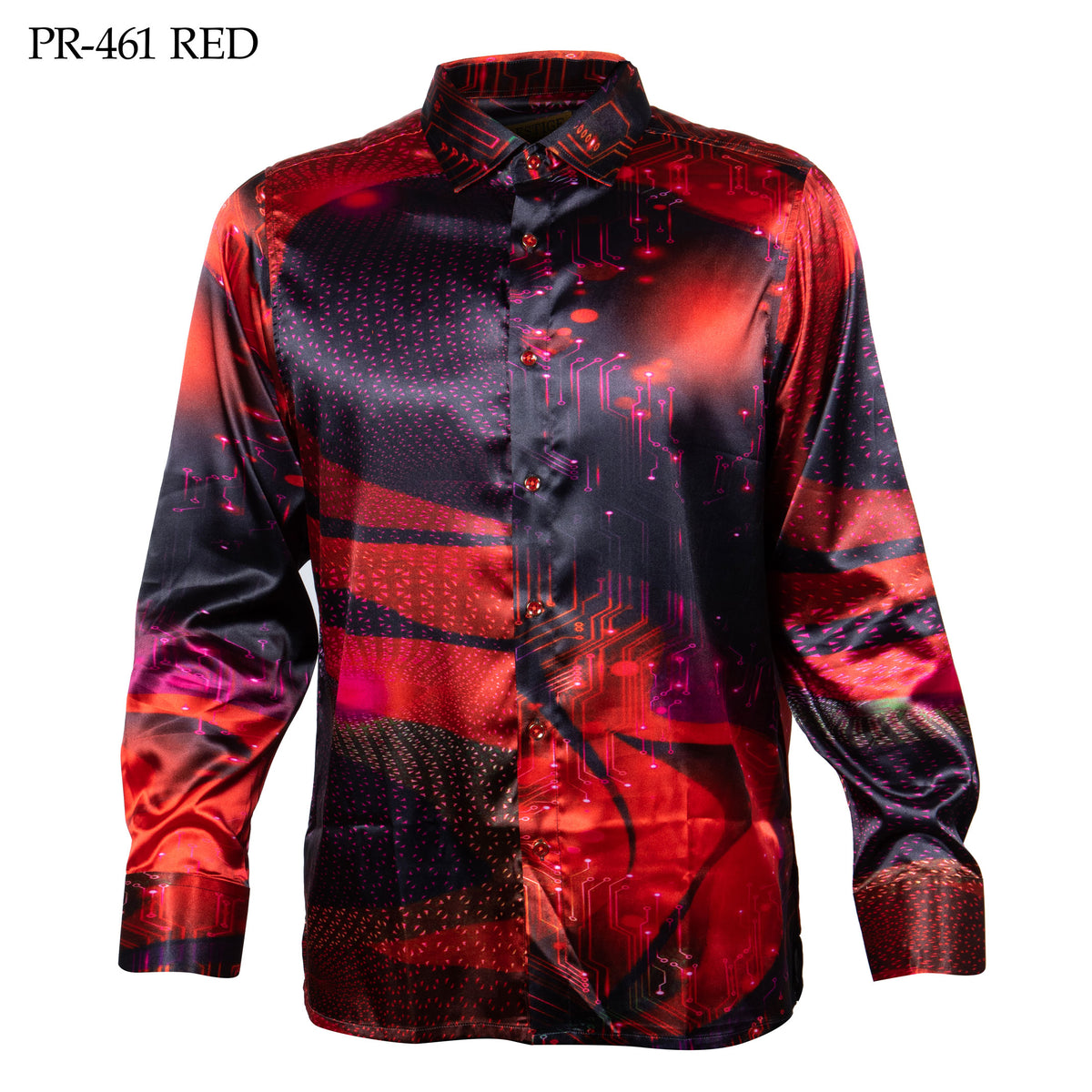Prestige Crimson Cyber Button Up Shirt - Dudes Boutique