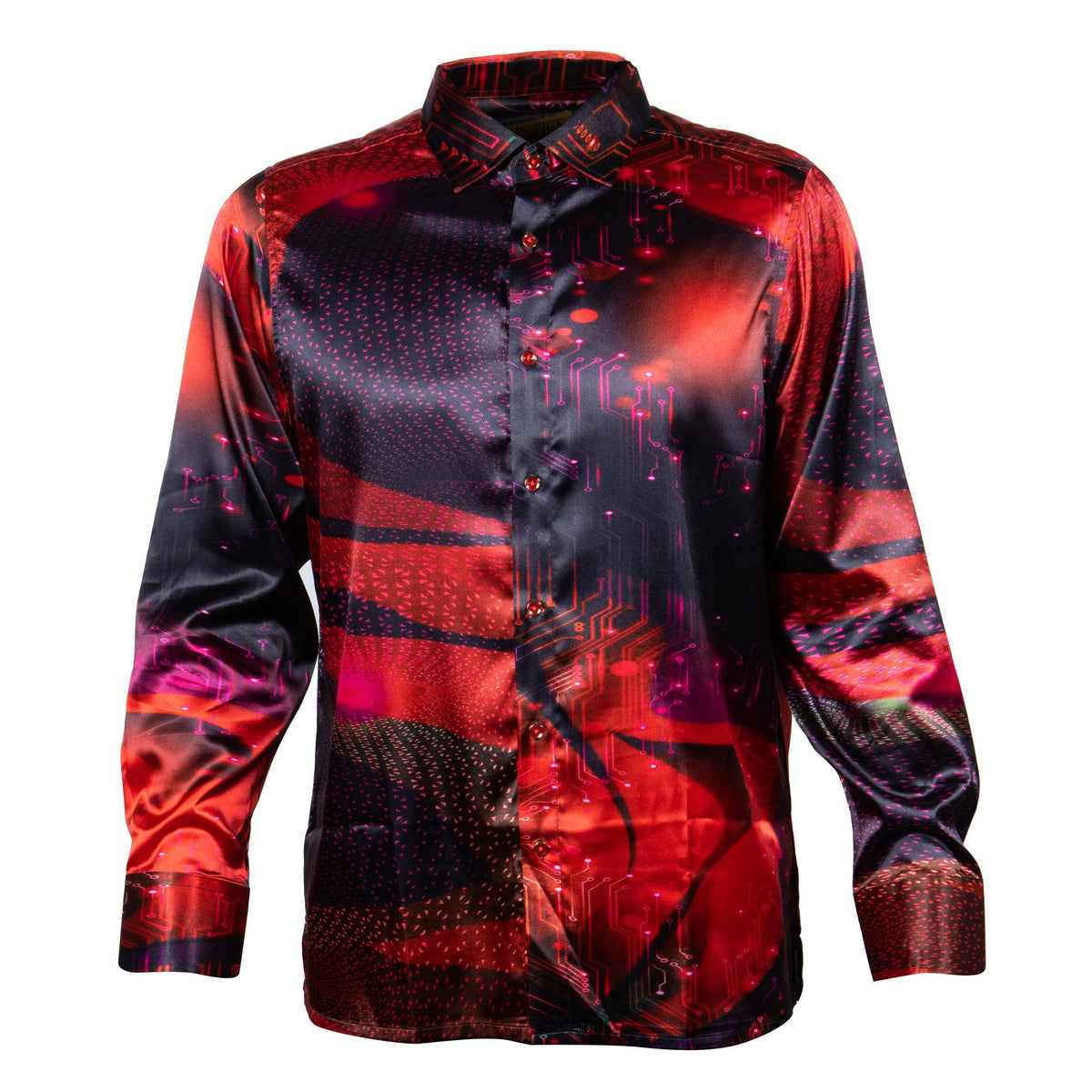 Prestige Red Matrix Button Up Shirt - Dudes Boutique