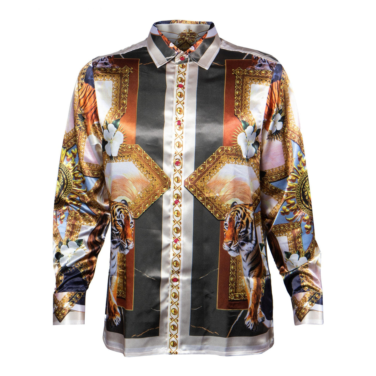 Prestige Lion Diamond Button Up Shirt - Dudes Boutique