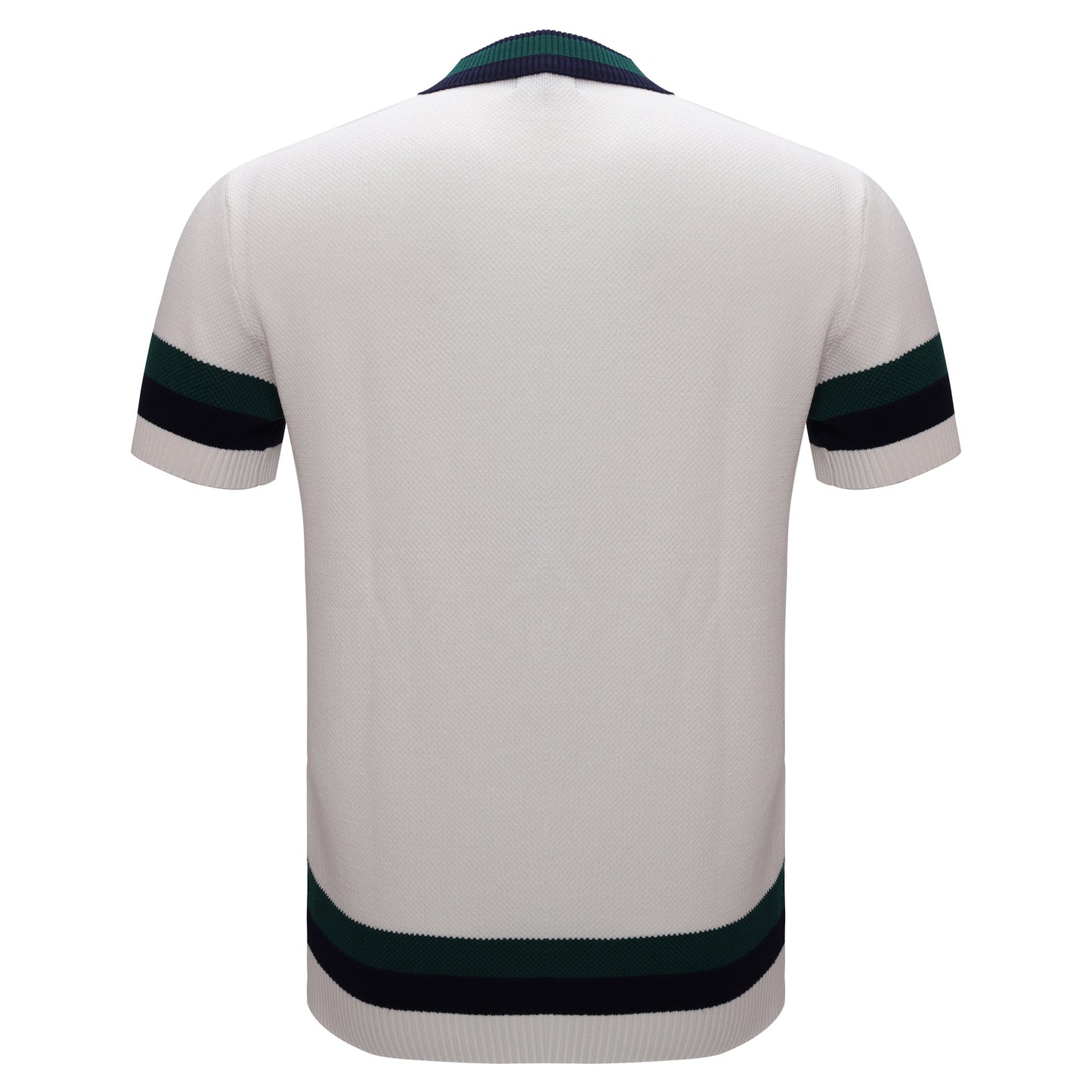 Heritage Stripe Knit Polo WHITE