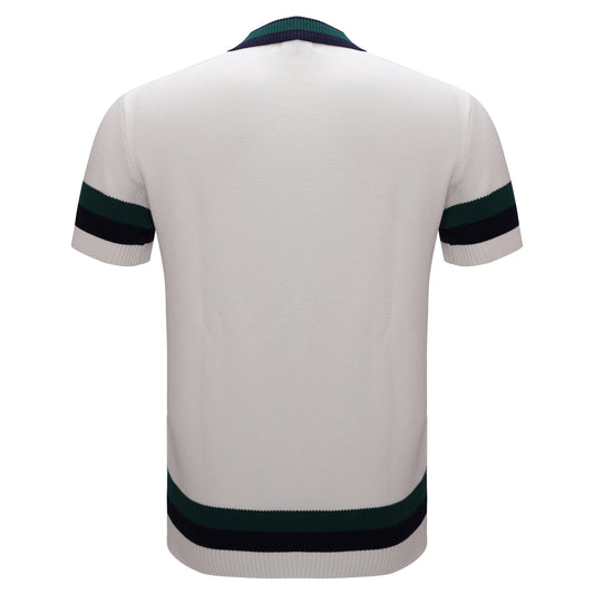 Heritage Stripe Knit Polo WHITE