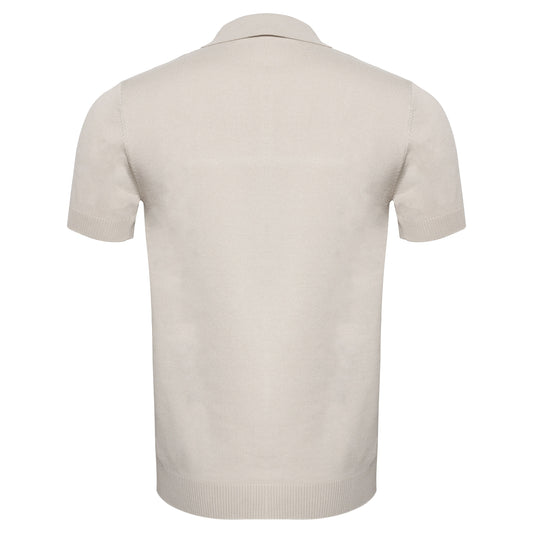 Men's Retro-Inspired Knit Polo Shirt WHITE/NAVY