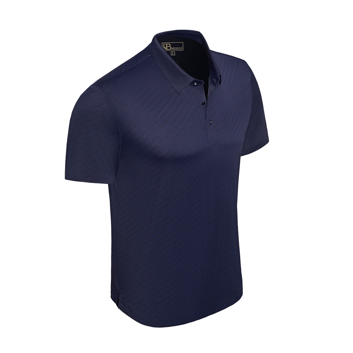 Diagonal Texture Stitchless Men's Polo Navy