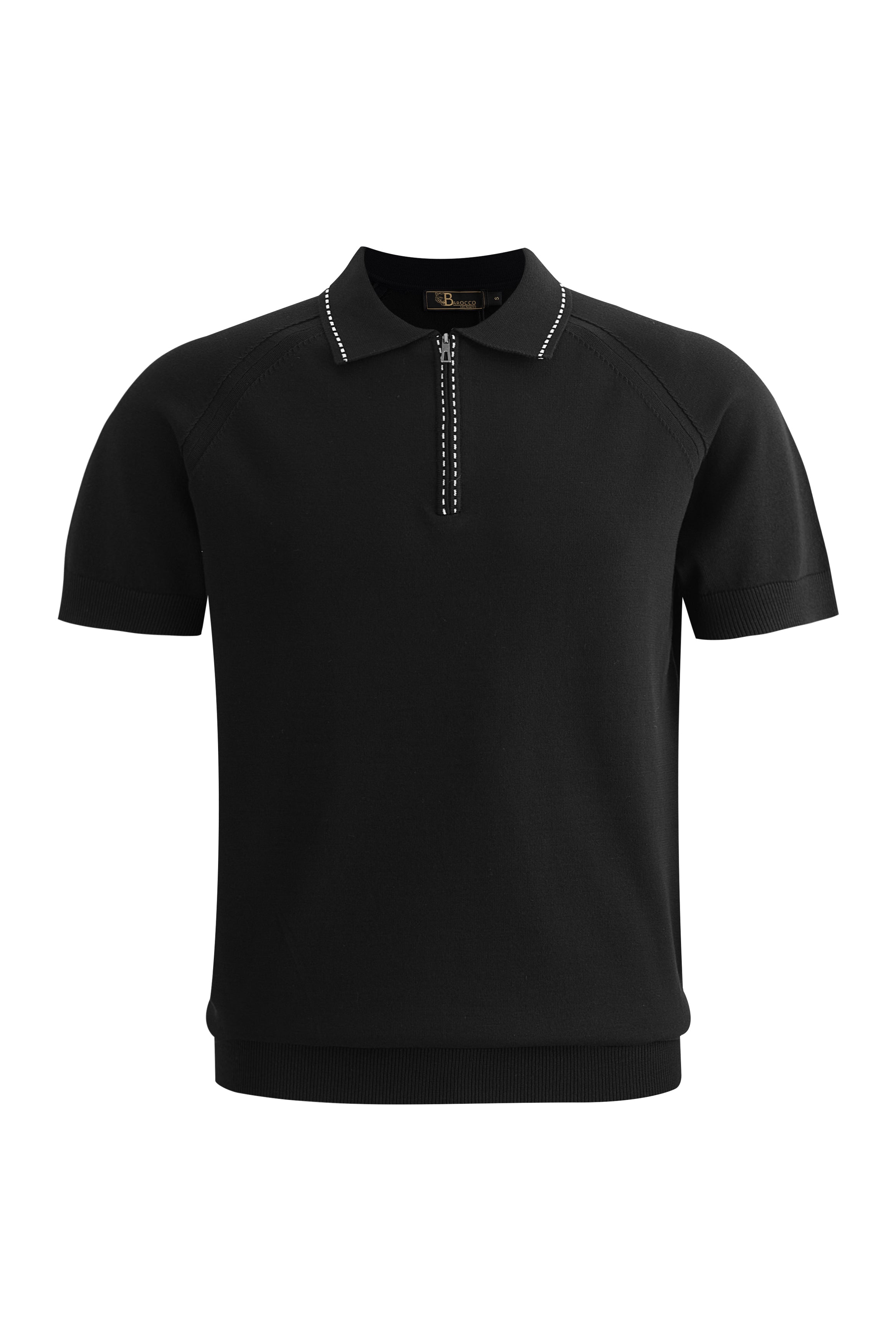 Strada Luxe Knit Polo BLACK