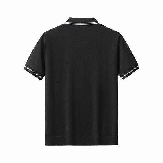 Urban Pulse Knit Zip Polo BLACK