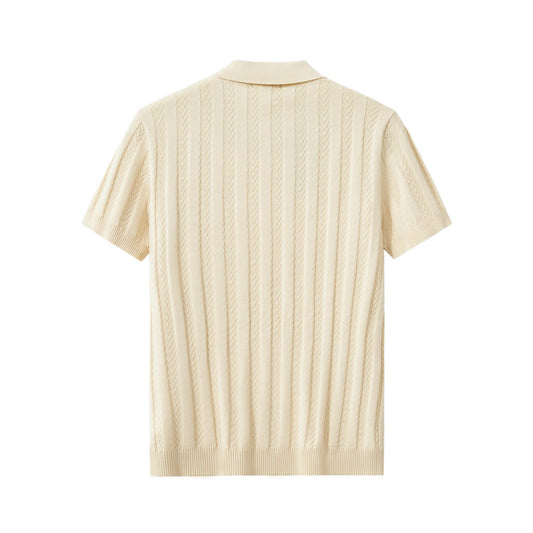 MetroLine Button Knit Polo KHAKI