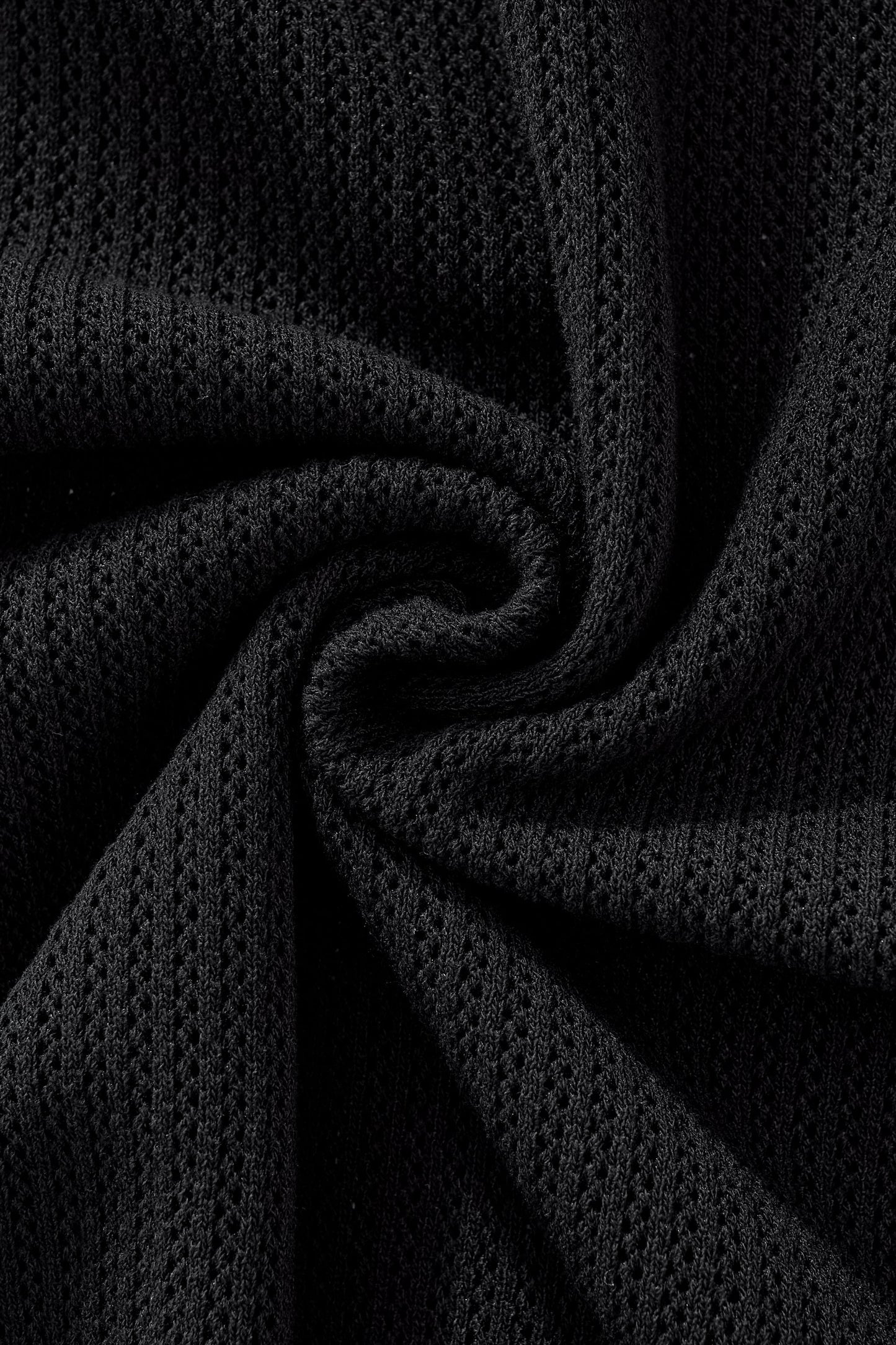 EdgeTrim Mesh Knit Polo BLACK