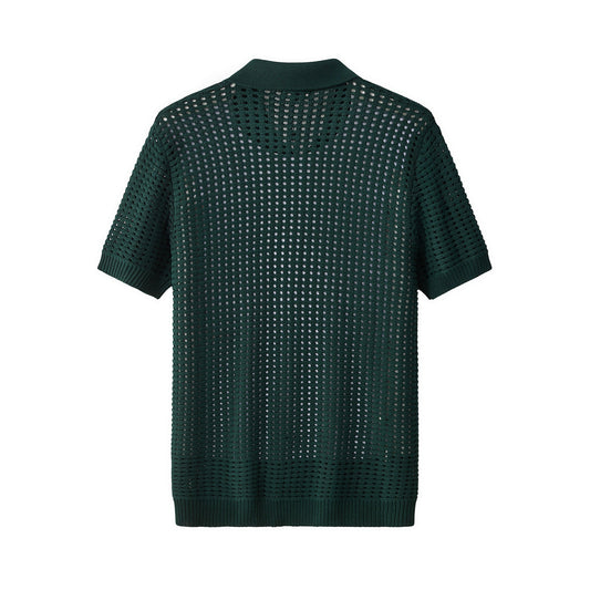 Breeze Mesh Zip Knit SS Shirt HUNTER GREEN