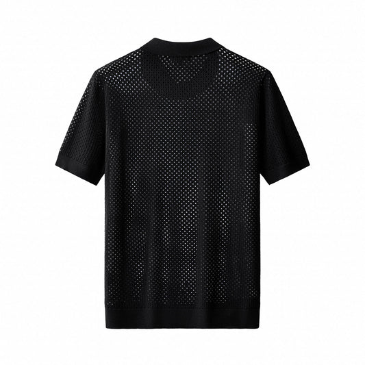 Riviera Mesh Knit SS Shirt BLACK