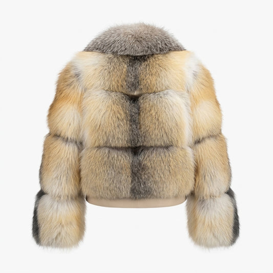 Kashani Women's Natural Cross Fox Fur Jacket