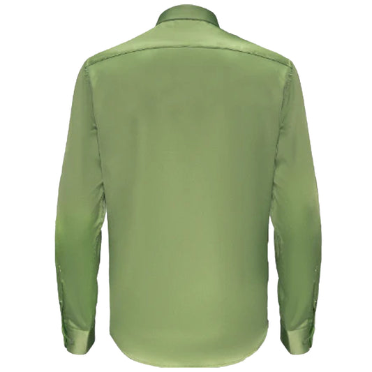 Barocco Luxe Satin Stretch Shirt FERN - Dudes Boutique