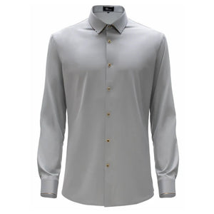 Regret Free Button-Up Shirt SILVER - Dudes Boutique