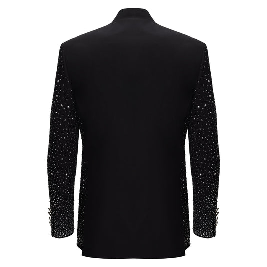 Culture Couture Embellished Blazer – Red Carpet Edition BLACK/SILVER - Dudes Boutique