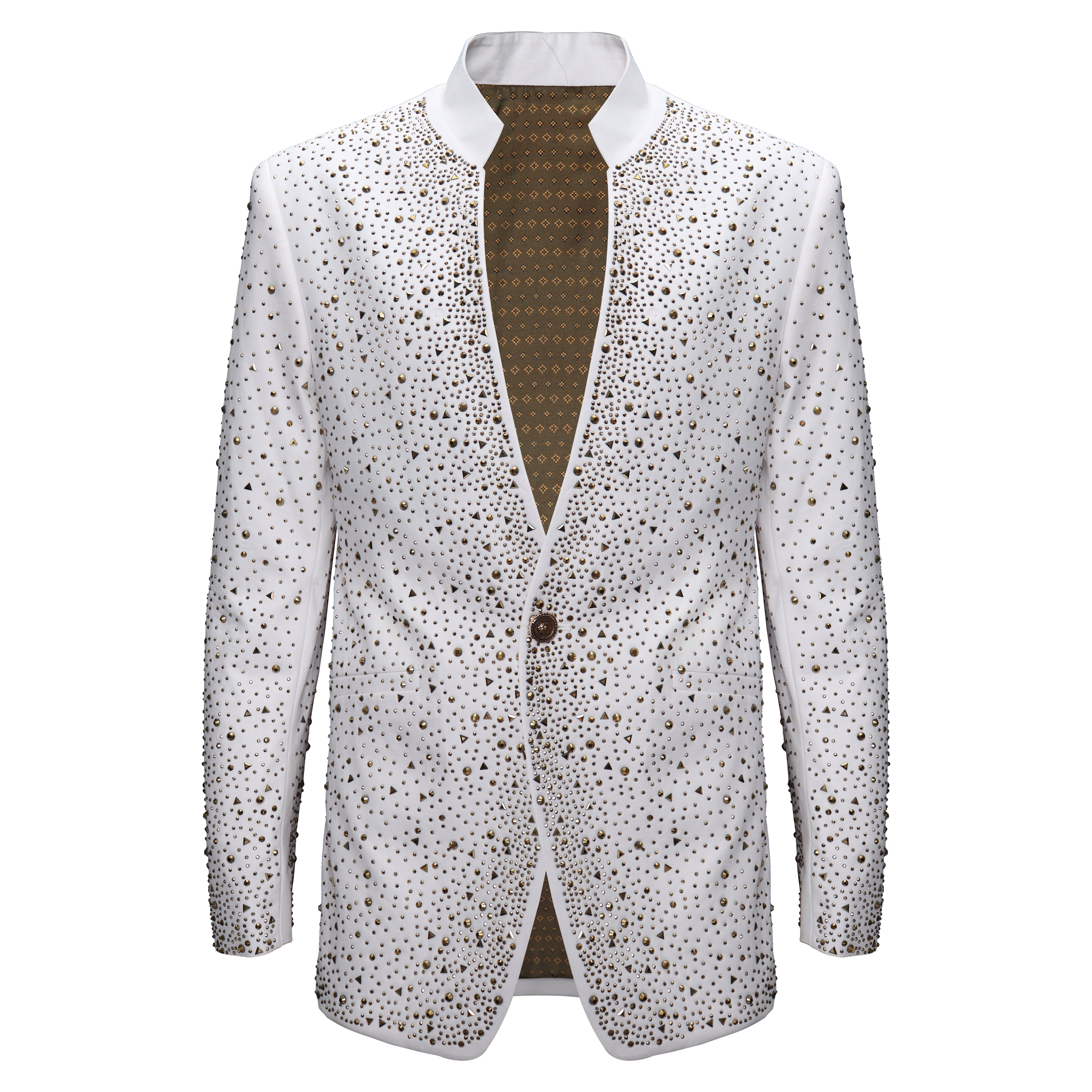 Culture Couture Embellished Blazer ā Red Carpet Edition WHITE/GOLD - Dudes Boutique