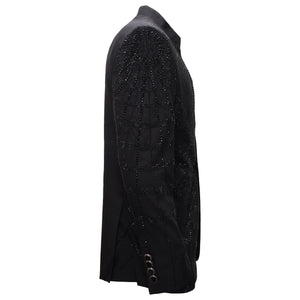 Mandala Blazer Jacket-BLACK/BLACK - Dudes Boutique