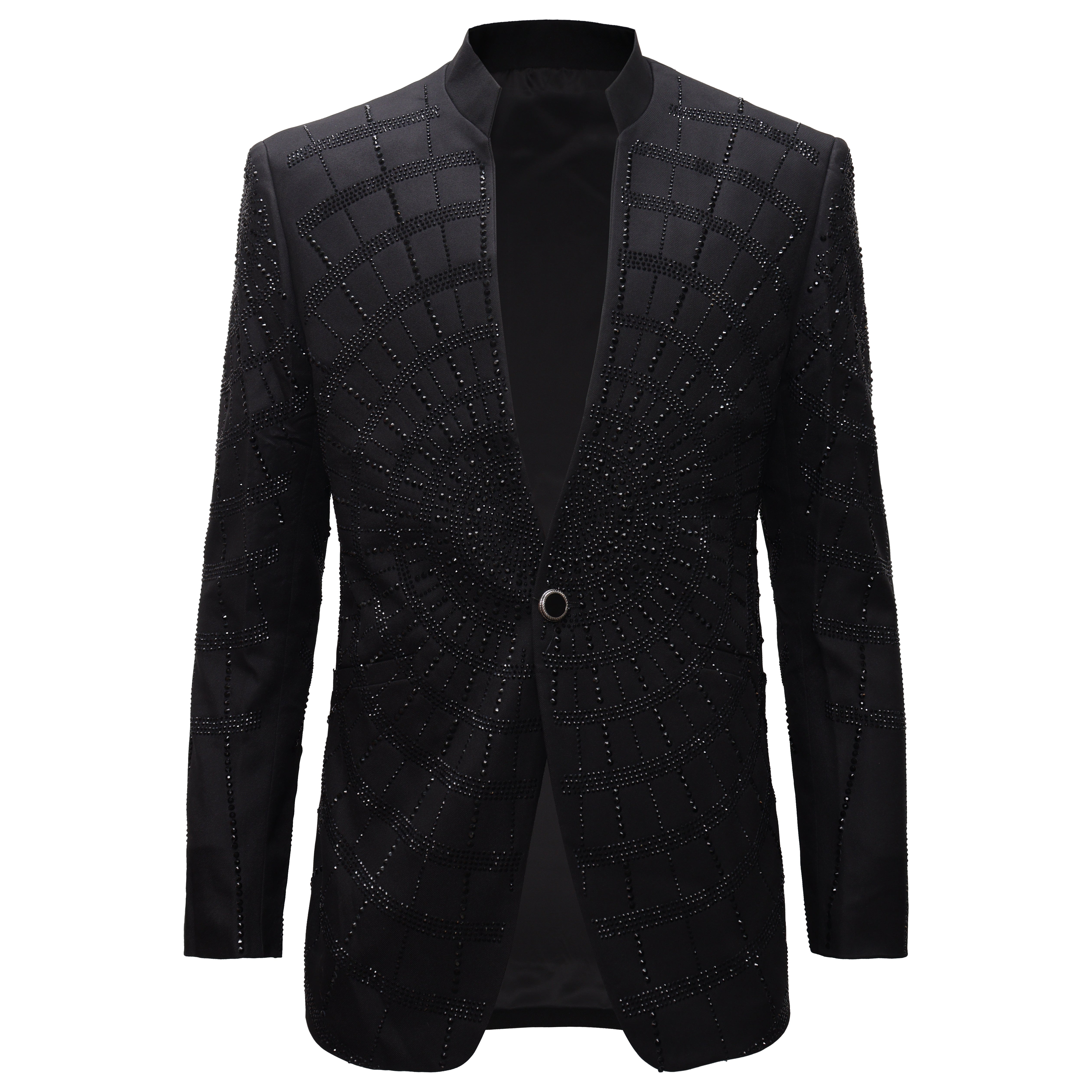 Mandala Blazer Jacket-BLACK/BLACK - Dudes Boutique