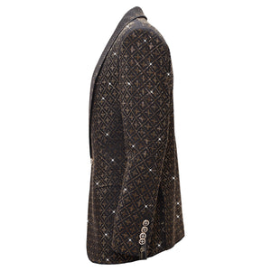 Elegant Blazer with Sparkling Embellishments BLACK/GOLD - Dudes Boutique