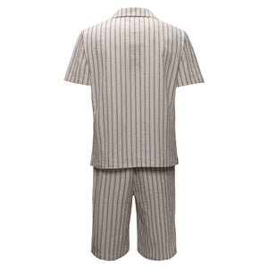 Men’s Classic Striped Lounge Set BEIGE - Dudes Boutique