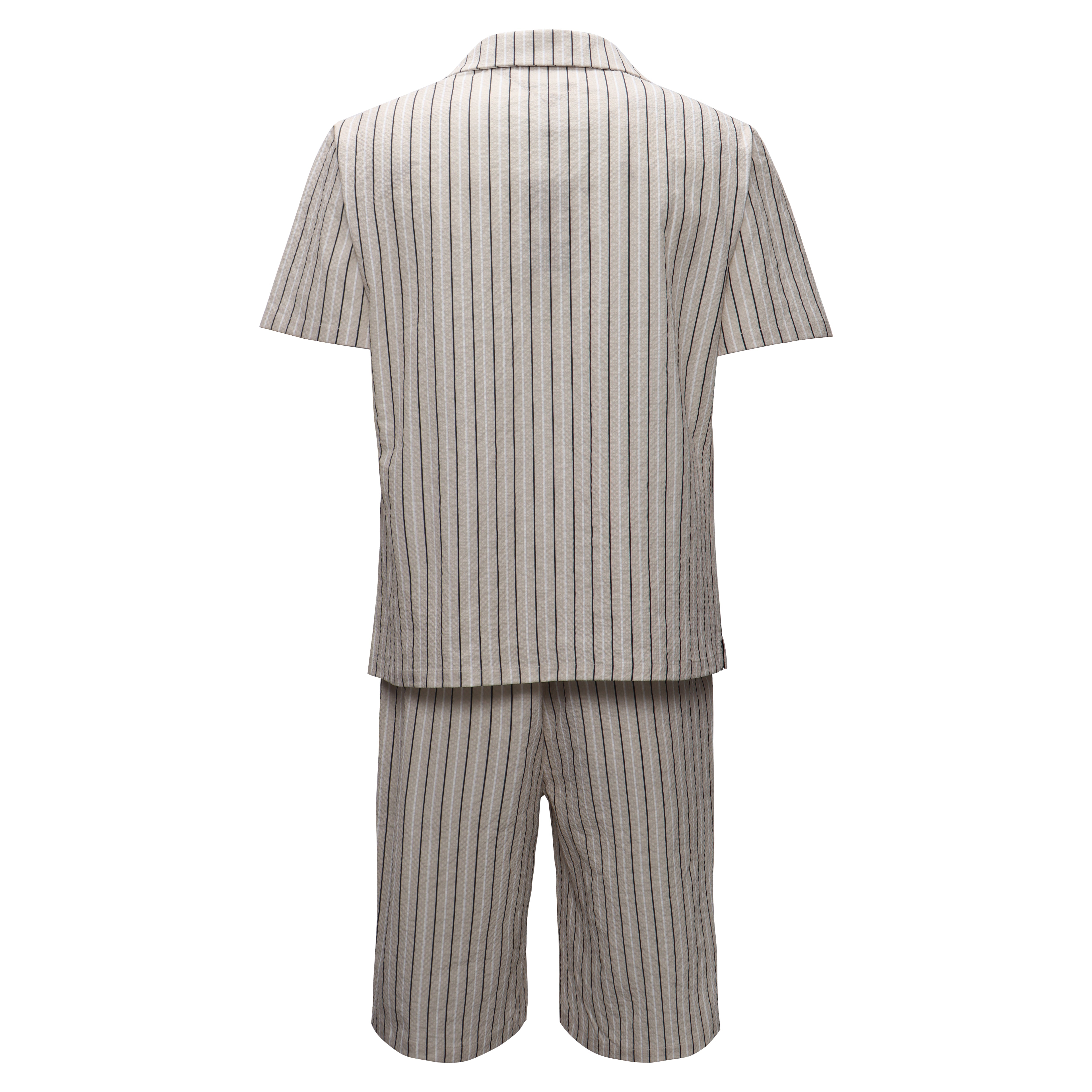 Menās Classic Striped Lounge Set BEIGE - Dudes Boutique