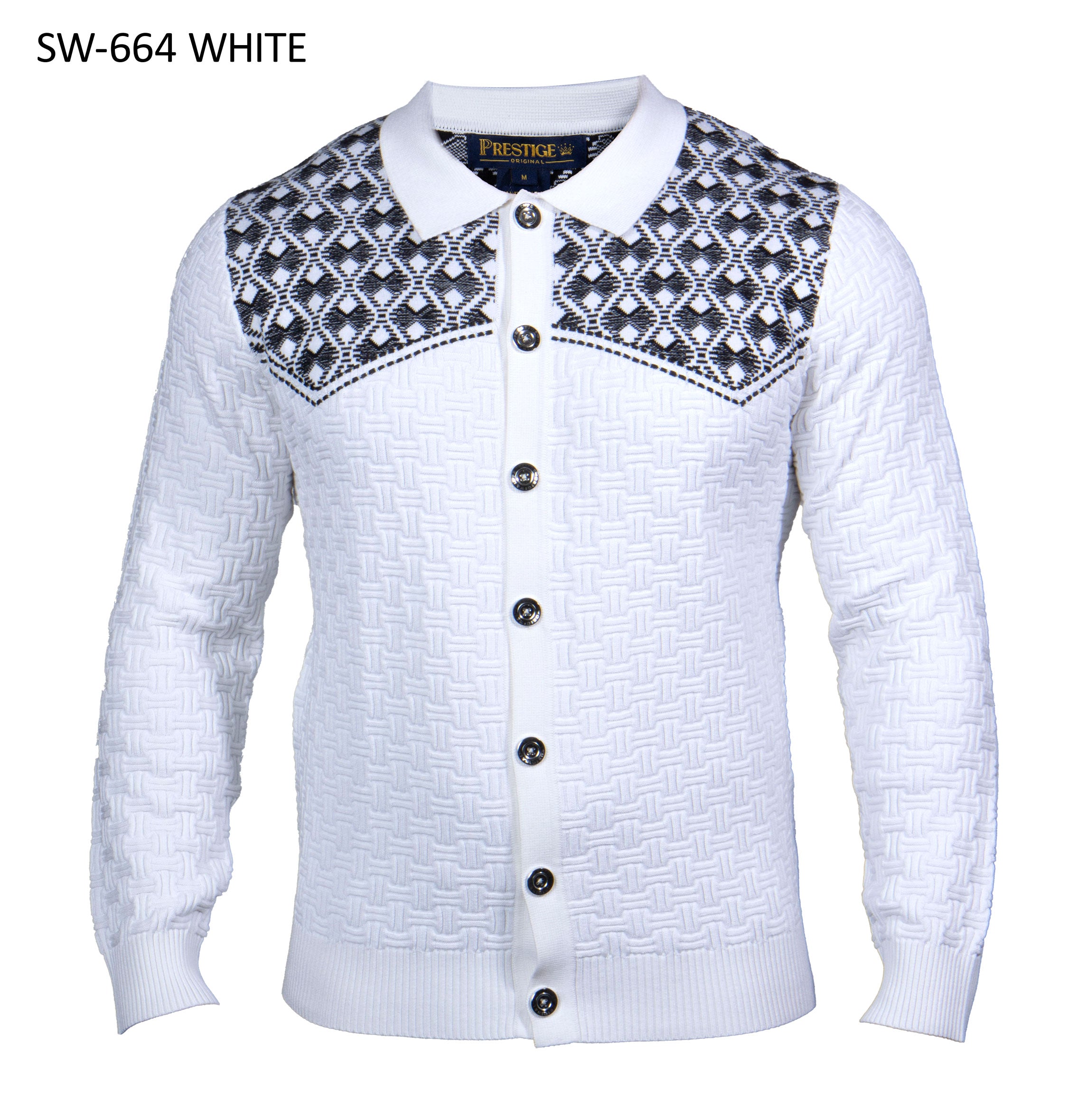 Prestige SW-664 White Sweater – Dudes Boutique