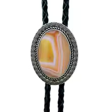 Kashani Agate Gemstone Bolo Tie
