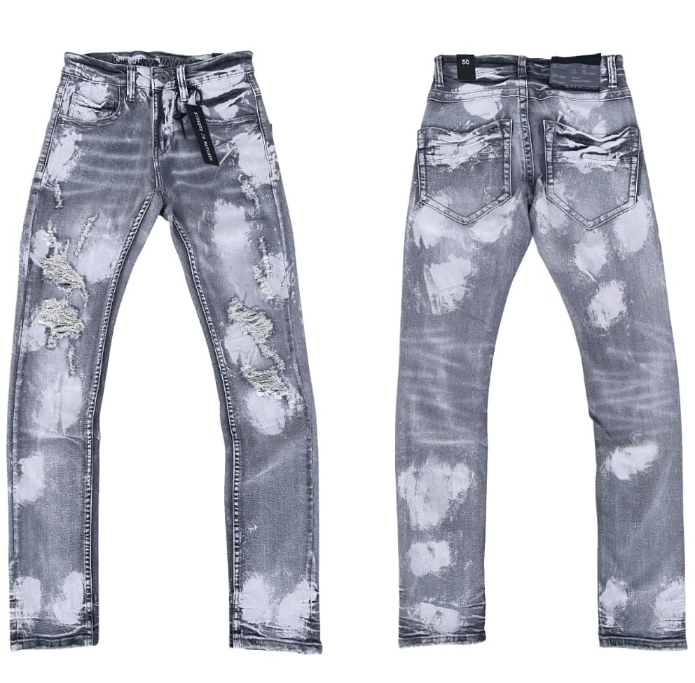StreetzIzWatchin Platinum Elegance Straight Denim Jeans - Dudes Boutique