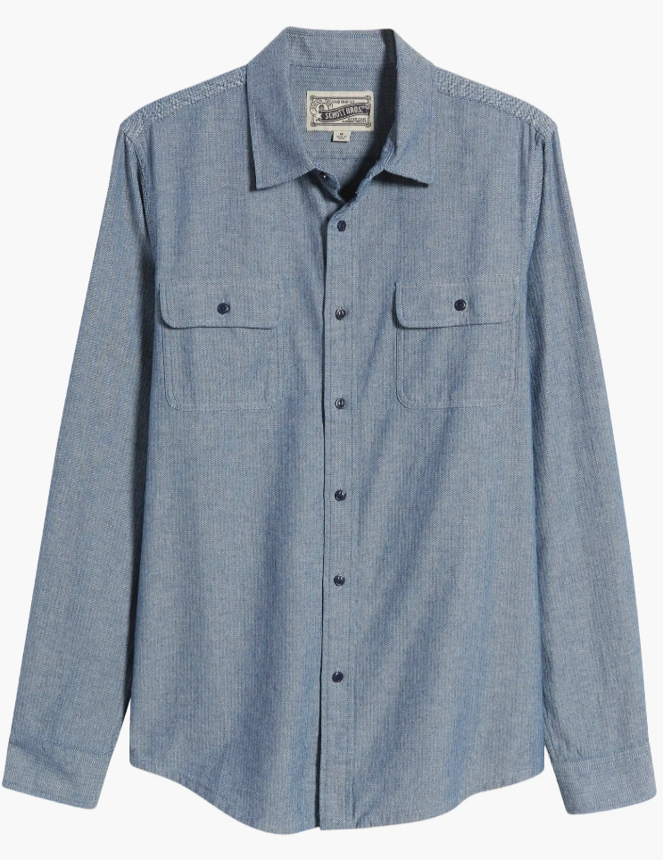 Schott NYC Herringbone Fine Pattern Button-Up Shirt – Dudes Boutique