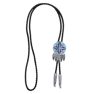 Kashani Turquoise Indian Feather Totem Pendant Bolo Tie - Dudes Boutique