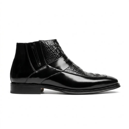 Giovanni 'Tad' Black Leather Boots