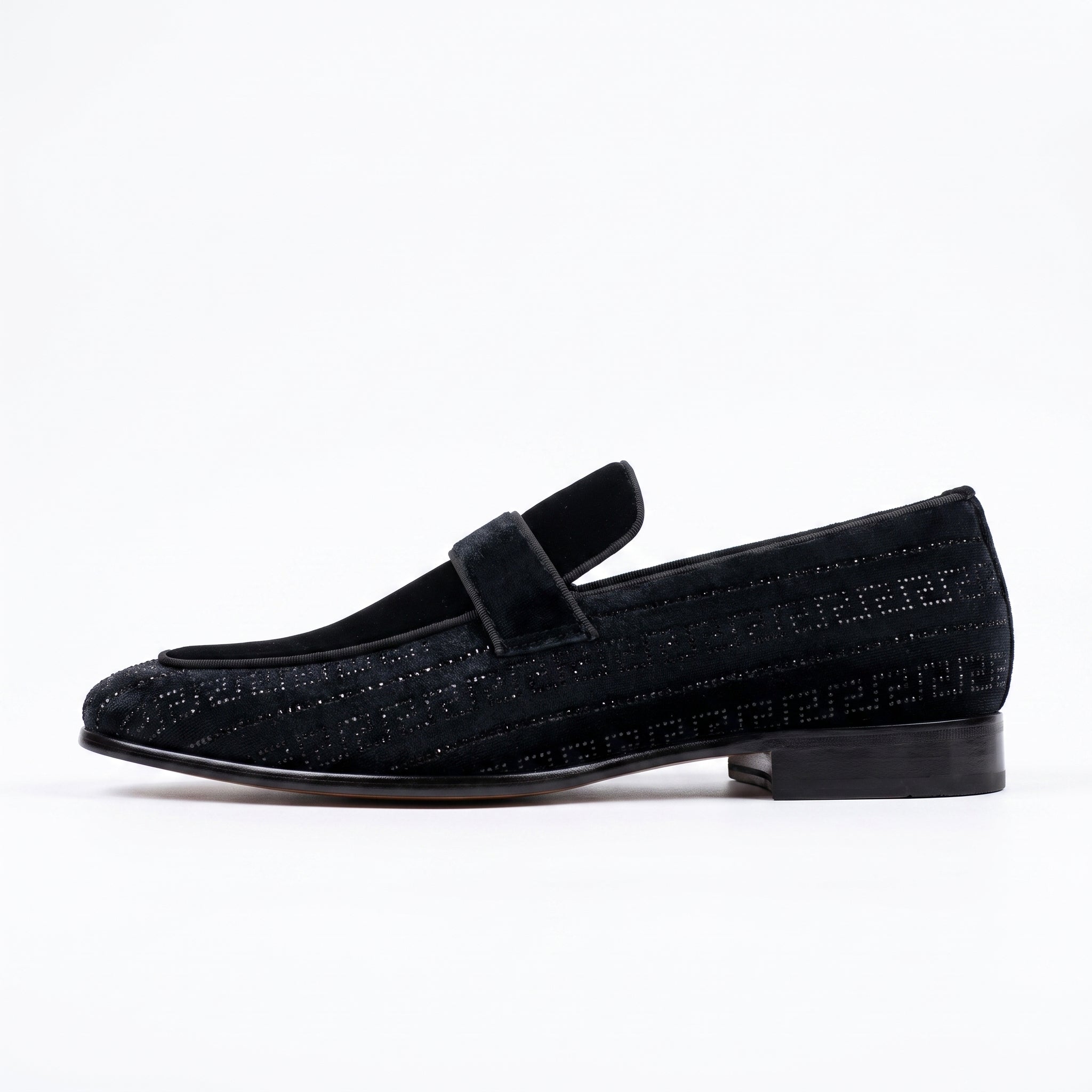 After Midnight Vincent Greek Key Crystal Loafer