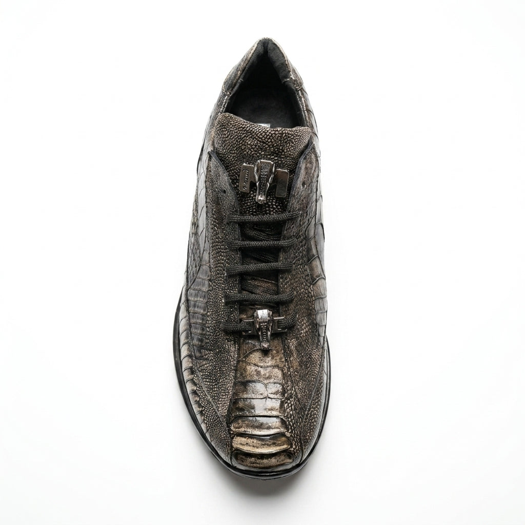 Mauri 9044/1 Chrome Ostrich Leg Sneakers