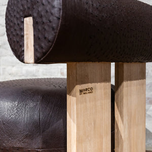 Marco Di Milano Salento Full Ostrich Quill Leather Lounge Chair - Dudes Boutique