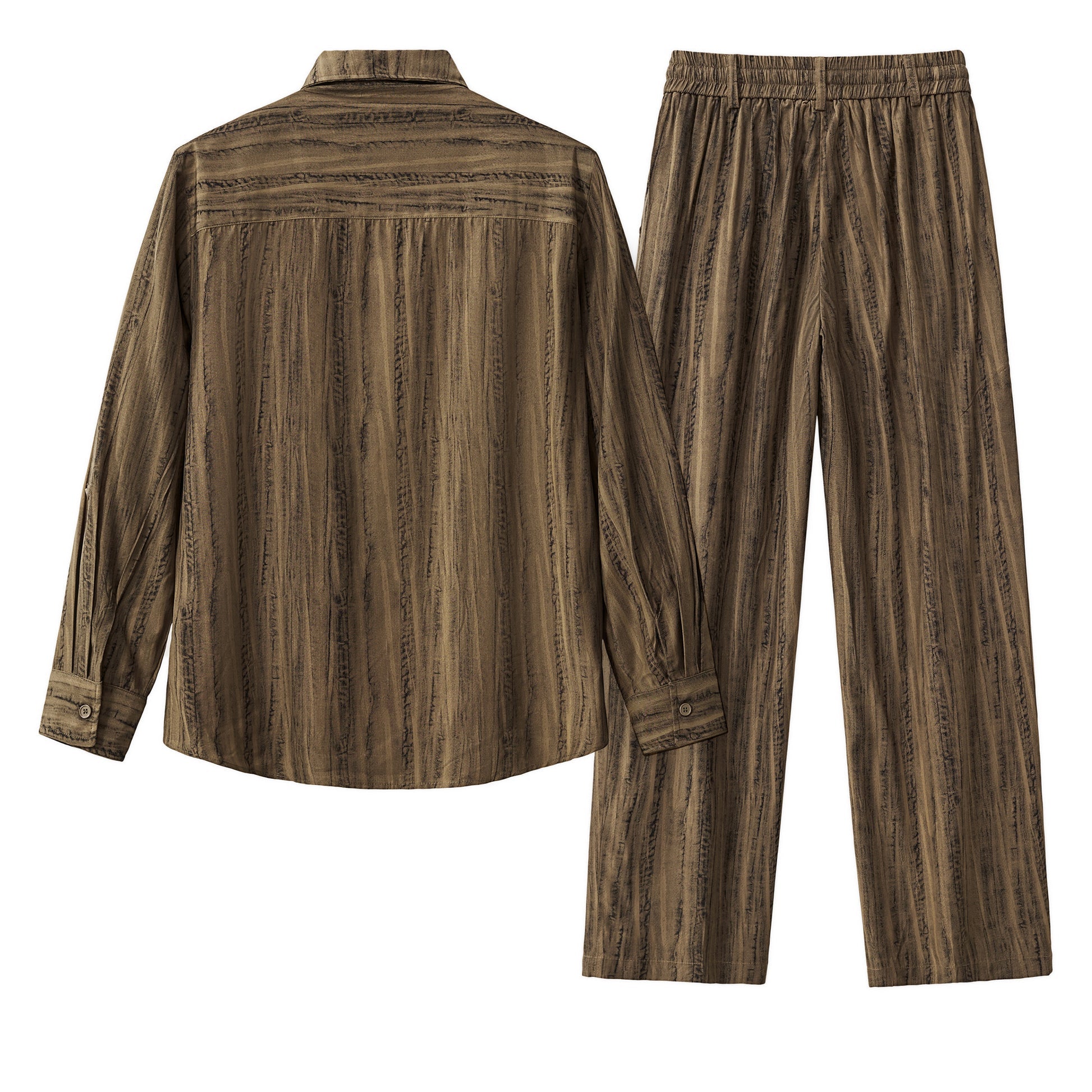 Strata Set ā Printed Long Sleeve Shirt & Pant BROWN