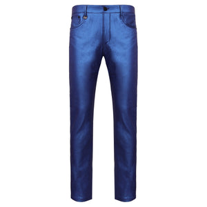 Versatile Vogue Metallic Jeans BLUE - Dudes Boutique