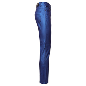Versatile Vogue Metallic Jeans BLUE - Dudes Boutique