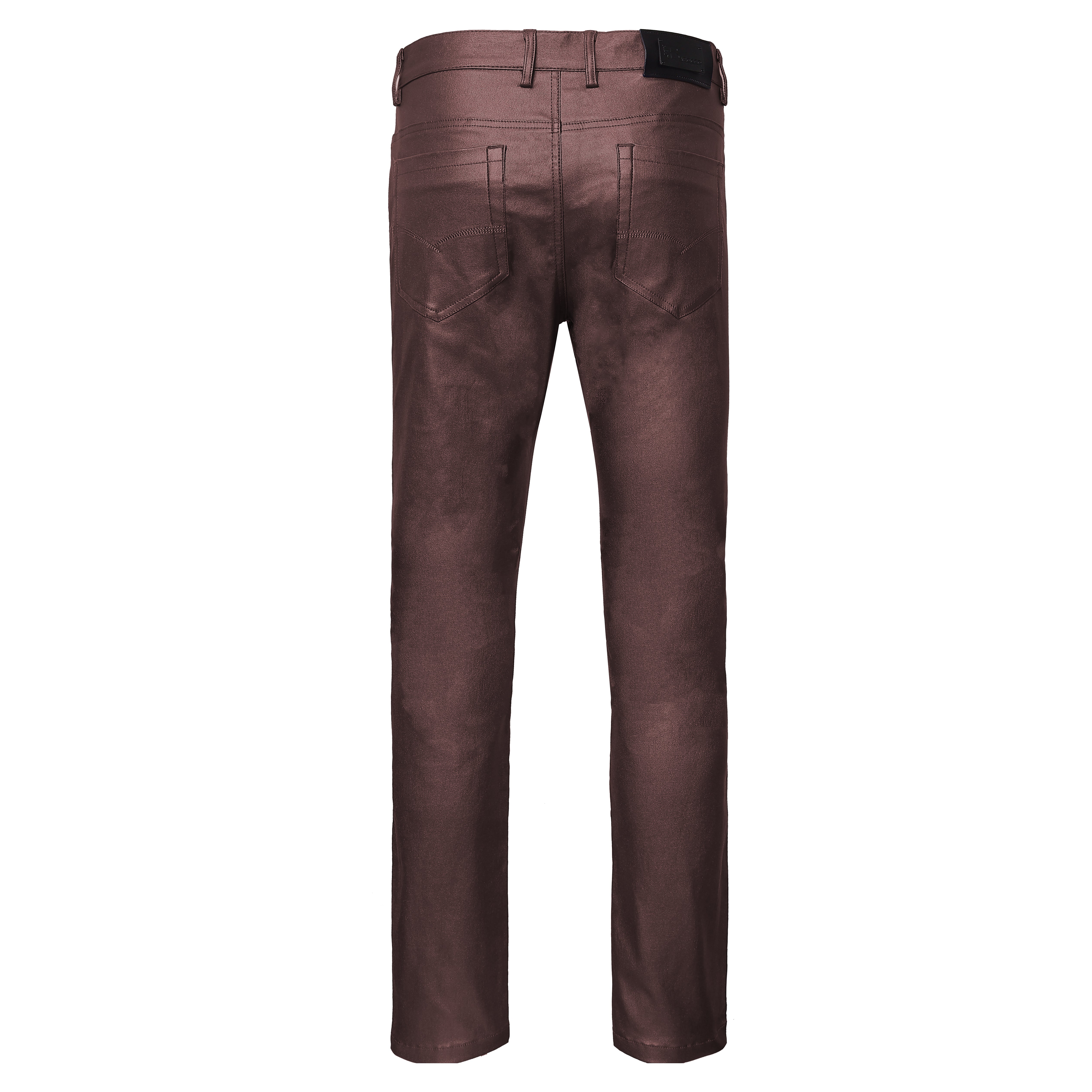 Versatile Vogue Metallic Jeans WINE - Dudes Boutique