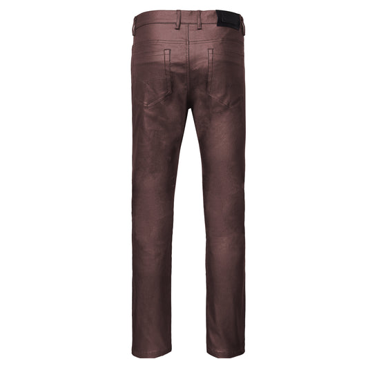 Versatile Vogue Metallic Jeans WINE - Dudes Boutique