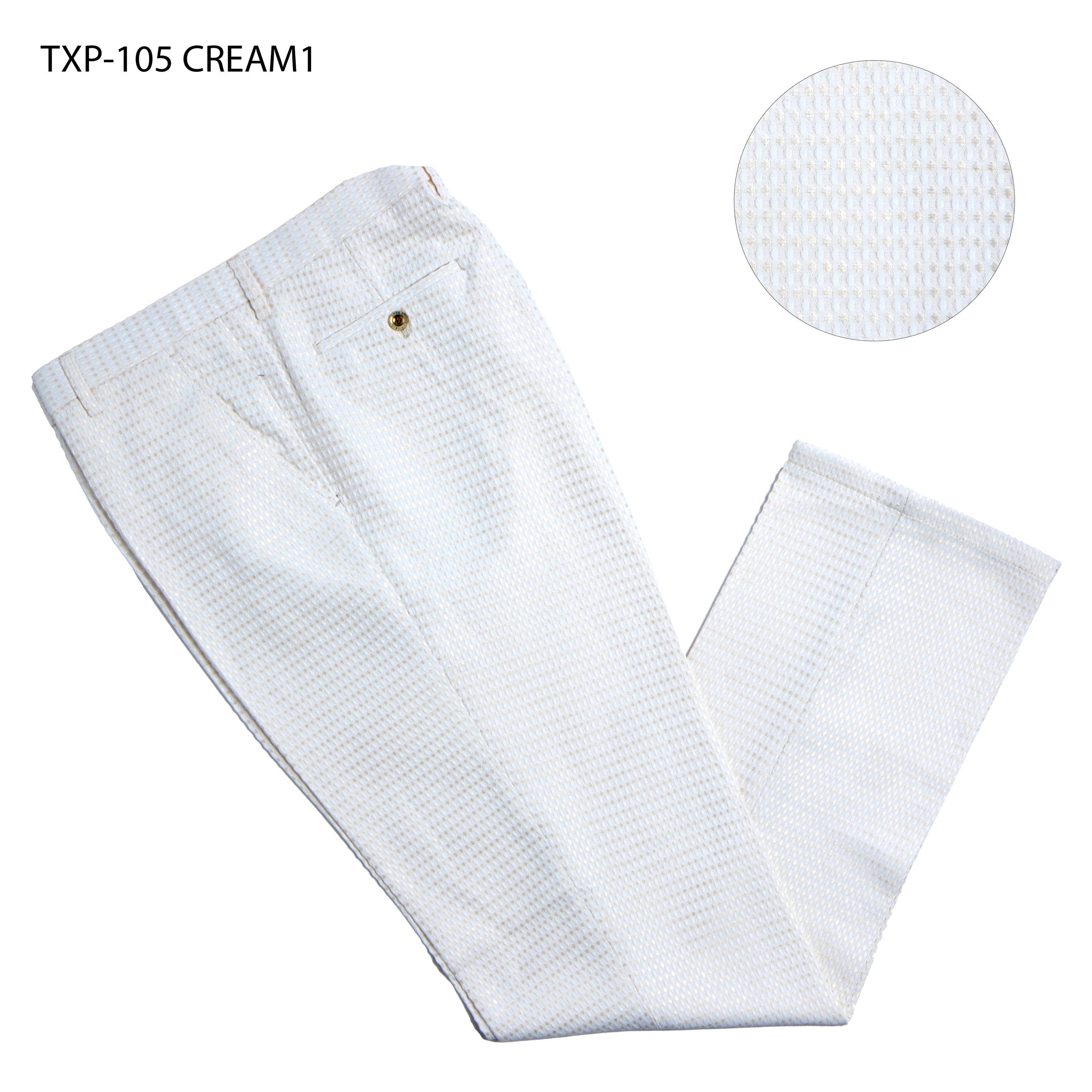 Prestige Cream Textured Dress Pants - Dudes Boutique