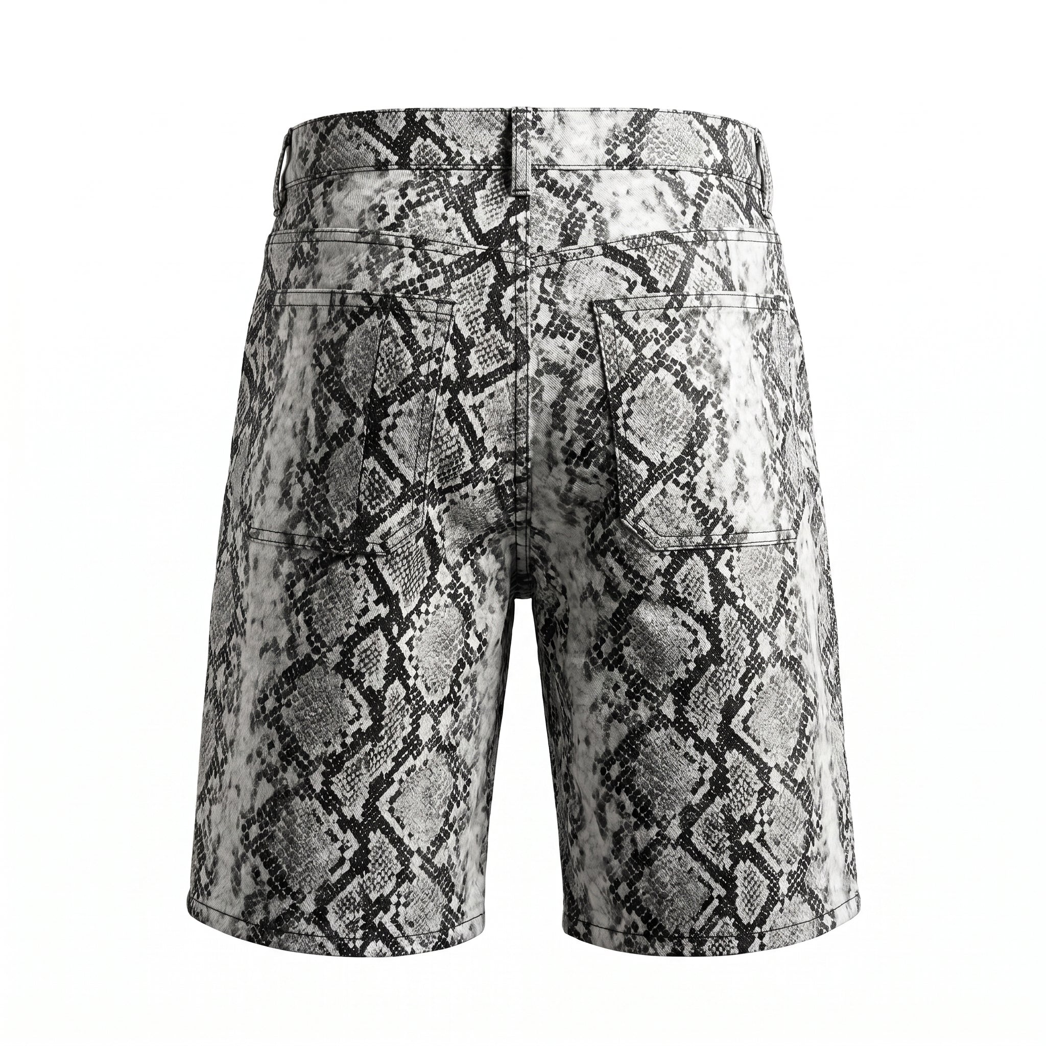 Waimea Python Pattern PU Leather Cargo Shorts