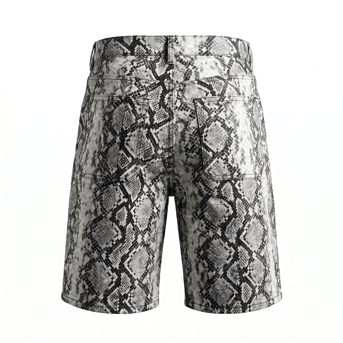 Waimea Python Pattern PU Leather Cargo Shorts