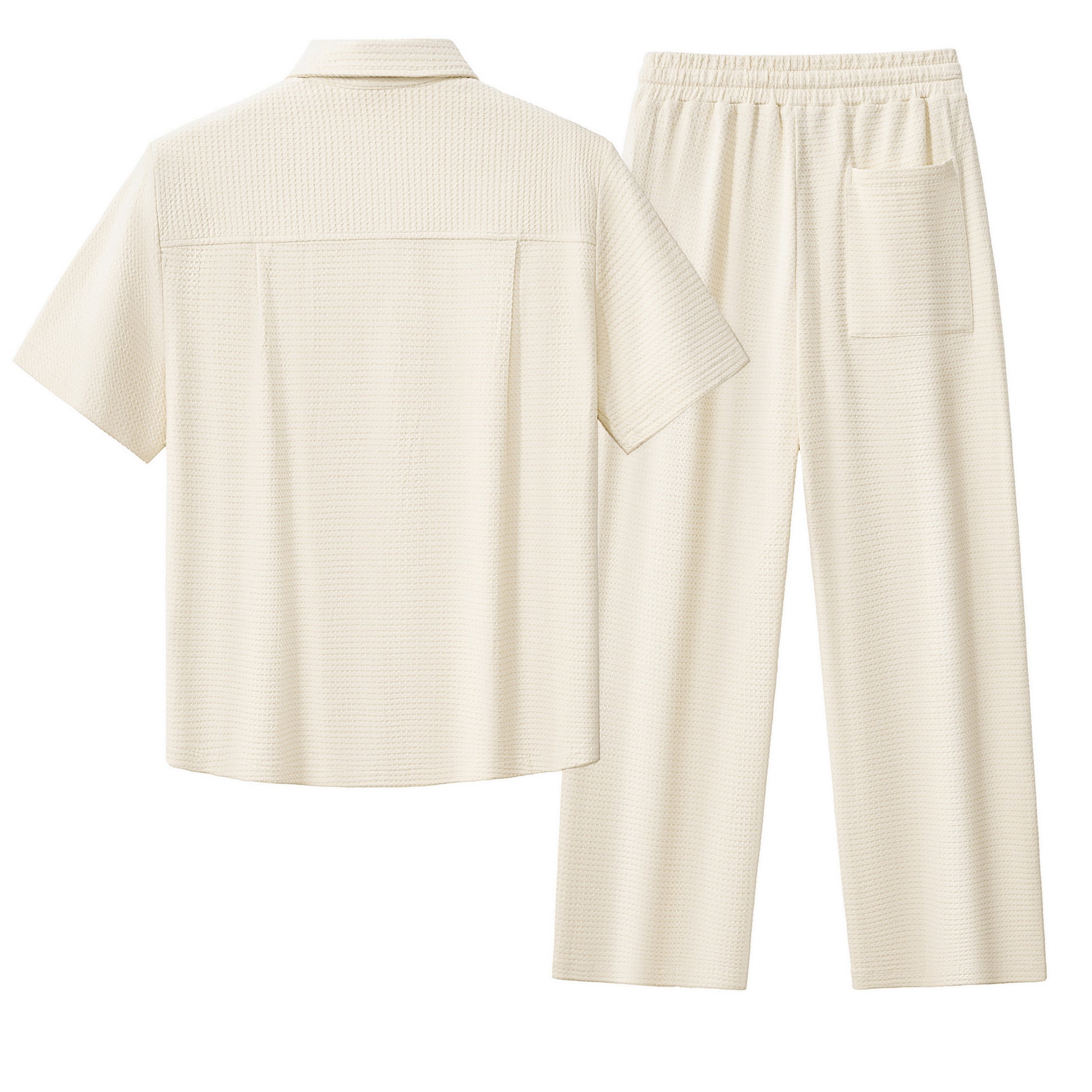 Vista Set – Waffle Textured Shirt & Pant TAUPE
