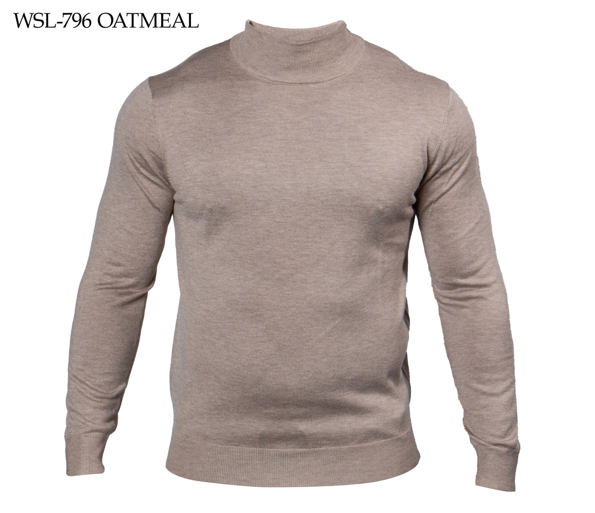 Prestige Oatmeal Mock Neck Elite Wool Sweater - Dudes Boutique