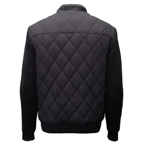 Urban Crest Quilted Bomber Jacket BLACK - Dudes Boutique