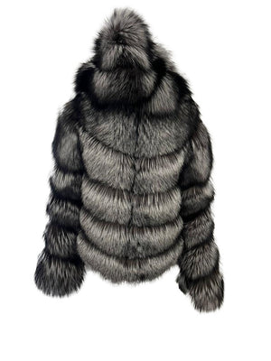 Kashani Ladies Detachable Sleeve & Hood Silver Fox Jacket - Dudes Boutique