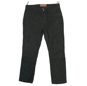 Kashani Men's Black Suede Straight Cut Pants - Dudes Boutique