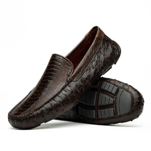 Marco Di Milano Alba Tabacco Ostrich Quill / Leg Driving Loafers - Dudes Boutique